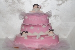 torta in pasta di zucchero tema danza  e bamboline in fimo